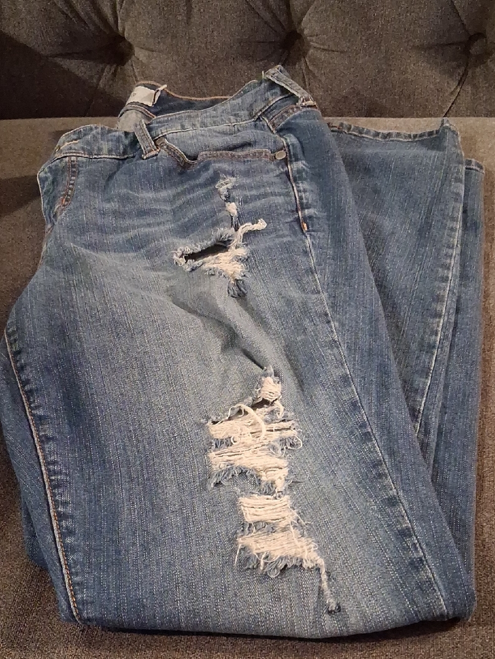 Torrid Heavily Distressed Blue Women’s Jeans - Classic Mid Wash